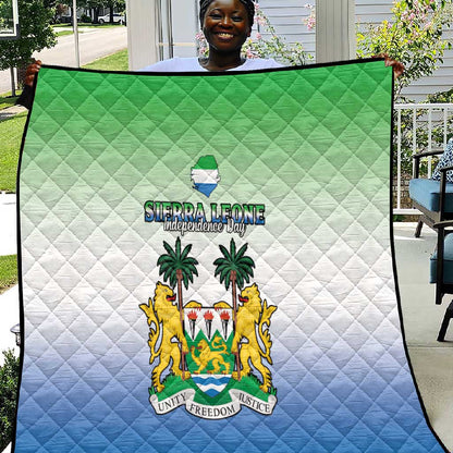 Personalised Sierra Leone Independence Day Quilt Coat Of Arms Flag Map