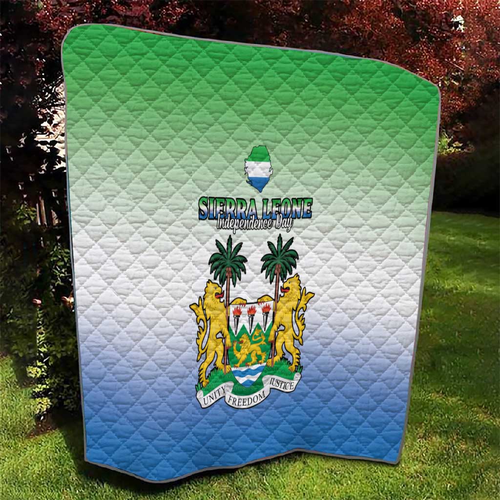 Personalised Sierra Leone Independence Day Quilt Coat Of Arms Flag Map