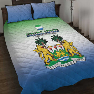 Personalised Sierra Leone Independence Day Quilt Bed Set Coat Of Arms Flag Map