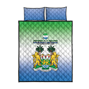 Personalised Sierra Leone Independence Day Quilt Bed Set Coat Of Arms Flag Map