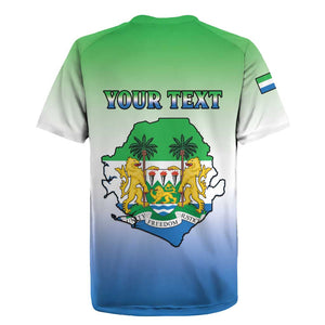Personalised Sierra Leone Independence Day Rugby Jersey Coat Of Arms Flag Map