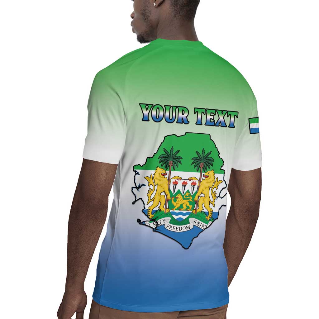 Personalised Sierra Leone Independence Day Rugby Jersey Coat Of Arms Flag Map