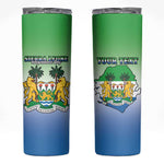 Personalised Sierra Leone Independence Day Skinny Tumbler Coat Of Arms Flag Map