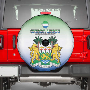 Personalised Sierra Leone Independence Day Spare Tire Cover Coat Of Arms Flag Map