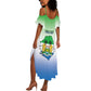 Personalised Sierra Leone Independence Day Summer Maxi Dress Coat Of Arms Flag Map