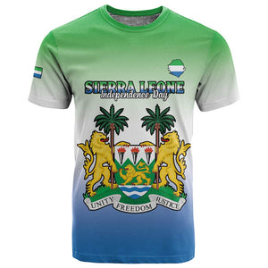 Personalised Sierra Leone Independence Day T shirt Coat Of Arms Flag Map