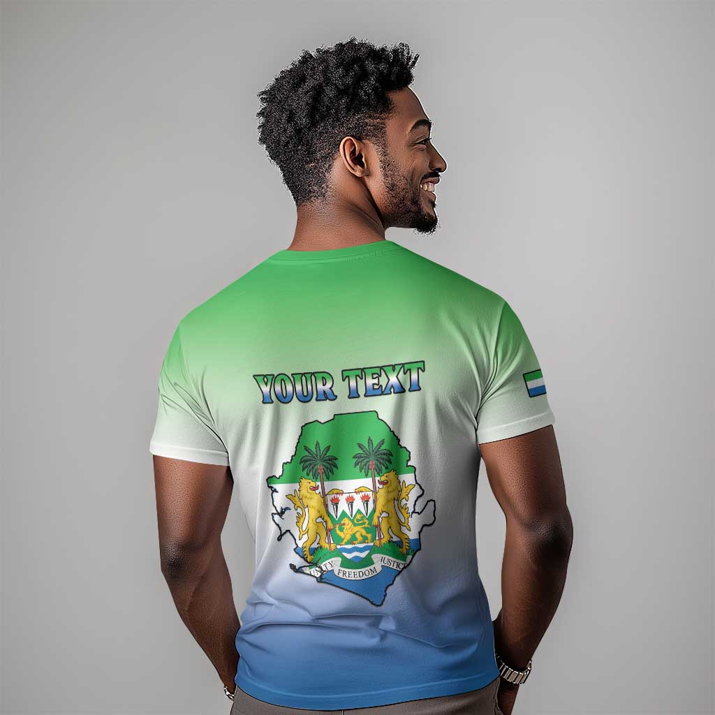 Personalised Sierra Leone Independence Day T shirt Coat Of Arms Flag Map