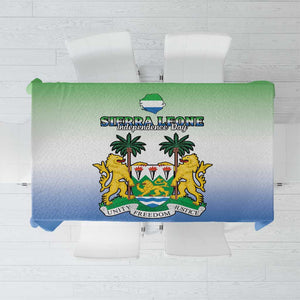 Personalised Sierra Leone Independence Day Tablecloth Coat Of Arms Flag Map