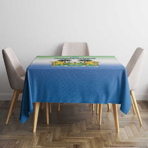 Personalised Sierra Leone Independence Day Tablecloth Coat Of Arms Flag Map