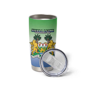 Personalised Sierra Leone Independence Day Tumbler Cup Coat Of Arms Flag Map