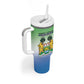 Personalised Sierra Leone Independence Day Tumbler With Handle Coat Of Arms Flag Map
