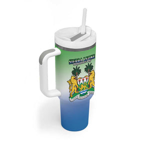 Personalised Sierra Leone Independence Day Tumbler With Handle Coat Of Arms Flag Map