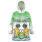 Personalised Sierra Leone Independence Day Wearable Blanket Hoodie Coat Of Arms Flag Map