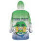 Personalised Sierra Leone Independence Day Wearable Blanket Hoodie Coat Of Arms Flag Map