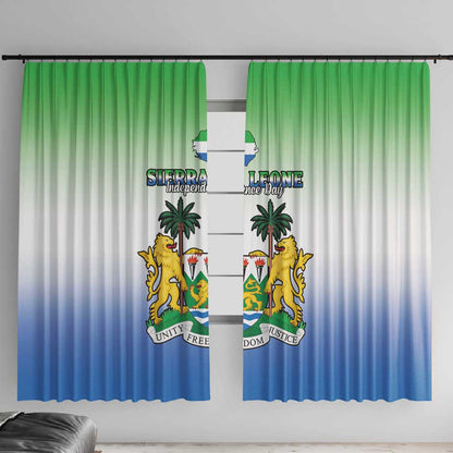 Personalised Sierra Leone Independence Day Window Curtain Coat Of Arms Flag Map