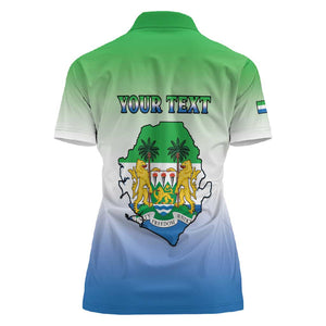 Personalised Sierra Leone Independence Day Women Polo Shirt Coat Of Arms Flag Map