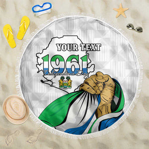 Personalised Happy Independence Sierra Leone Beach Blanket April 27th