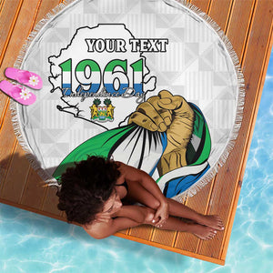 Personalised Happy Independence Sierra Leone Beach Blanket April 27th