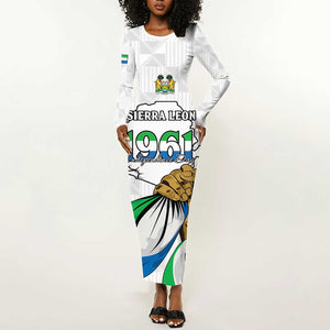 Personalised Happy Independence Sierra Leone Long Sleeve Bodycon Dress April 27th LT15