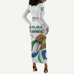 Personalised Happy Independence Sierra Leone Long Sleeve Bodycon Dress April 27th LT15