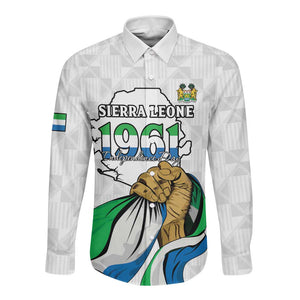 Personalised Happy Independence Sierra Leone Long Sleeve Button Shirt April 27th