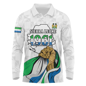 Personalised Happy Independence Sierra Leone Long Sleeve Polo Shirt April 27th