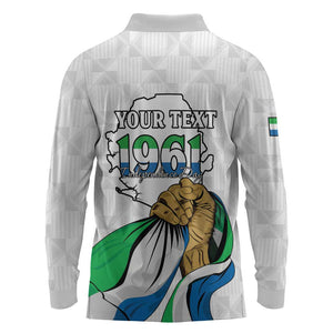 Personalised Happy Independence Sierra Leone Long Sleeve Polo Shirt April 27th
