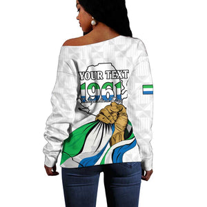 Personalised Happy Independence Sierra Leone Off Shoulder Sweater April 27th