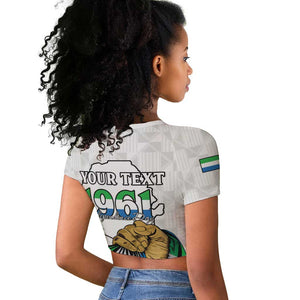 Personalised Happy Independence Sierra Leone Raglan Cropped T shirt April 27th