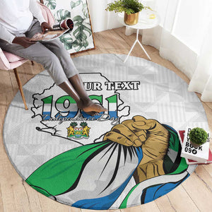 Personalised Happy Independence Sierra Leone Round Carpet April 27th