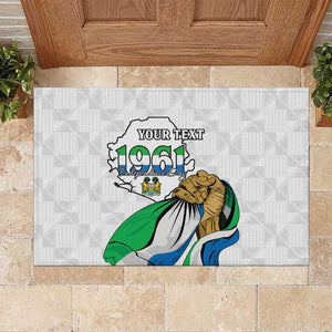 Personalised Happy Independence Sierra Leone Rubber Doormat April 27th