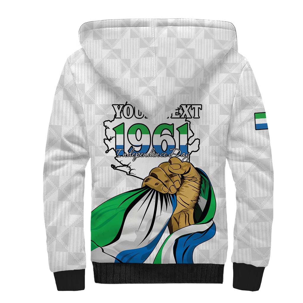 Personalised Happy Independence Sierra Leone Sherpa Hoodie April 27th