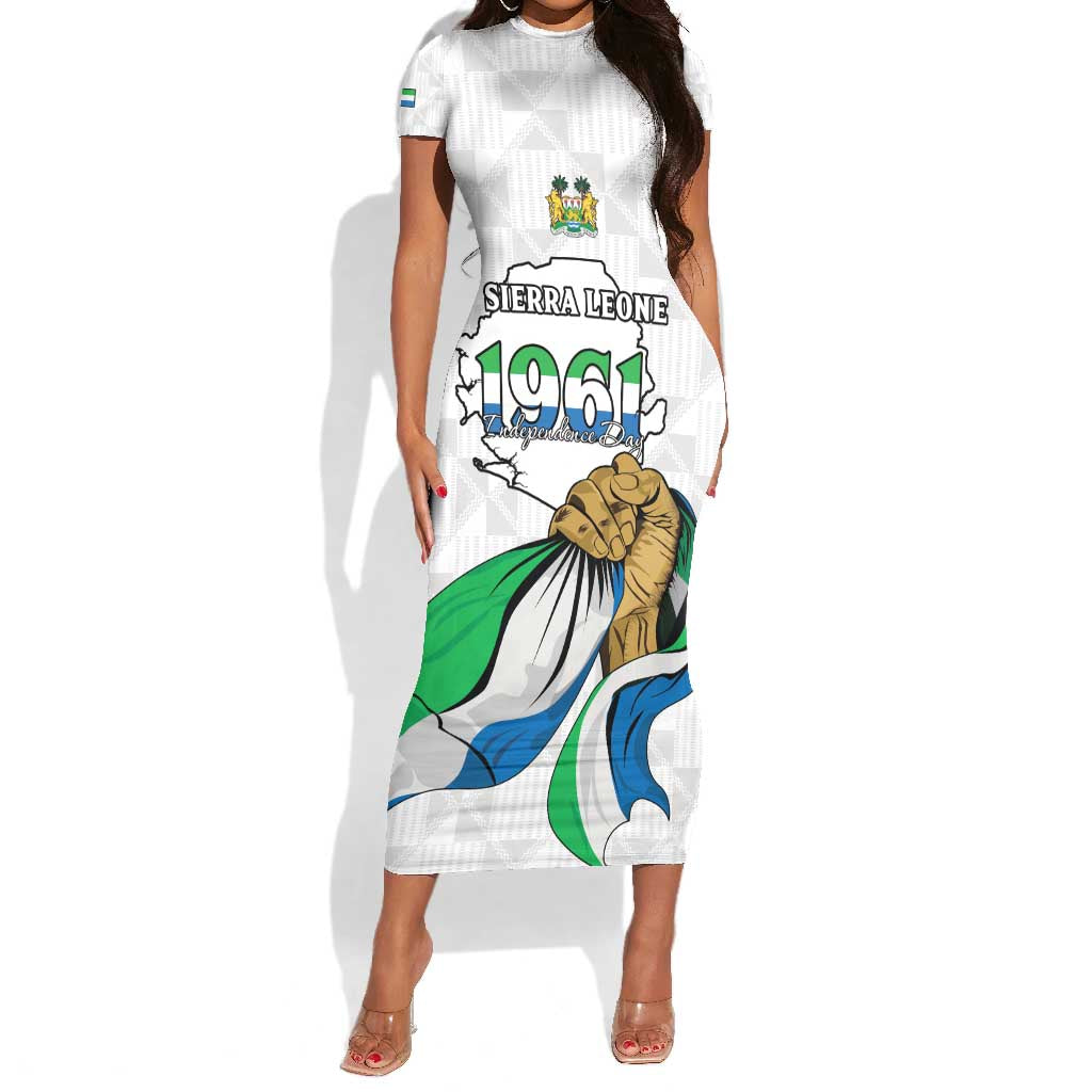 Personalised Happy Independence Sierra Leone Short Sleeve Bodycon Dress April 27th LT15