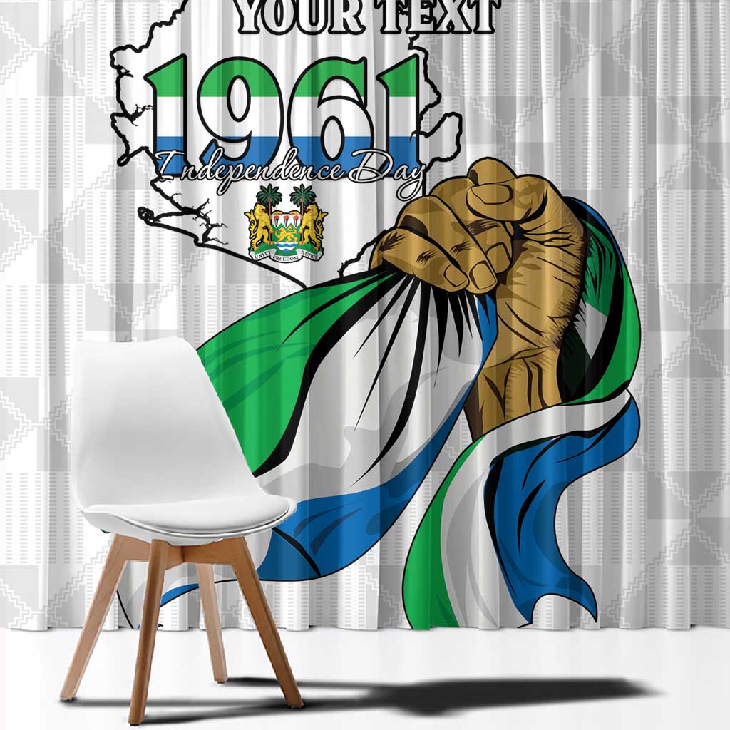 Personalised Happy Independence Sierra Leone Window Curtain April 27th