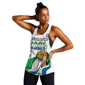 Personalised Happy Independence Sierra Leone Women Racerback Tank April 27th