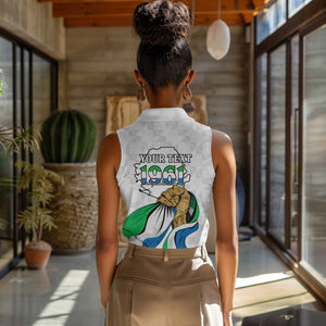 Personalised Happy Independence Sierra Leone Women Sleeveless Polo Shirt April 27th