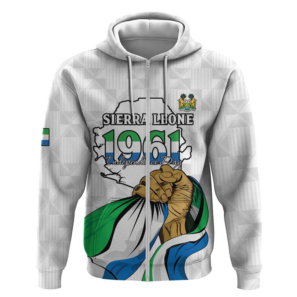Personalised Happy Independence Sierra Leone Zip Hoodie April 27th