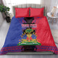 Personalised Haitian Heritage Month Bedding Set Coat Of Arms With Dashiki Pattern
