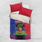 Personalised Haitian Heritage Month Bedding Set Coat Of Arms With Dashiki Pattern