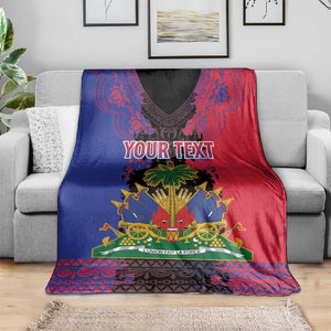 Personalised Haitian Heritage Month Blanket Coat Of Arms With Dashiki Pattern