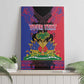 Personalised Haitian Heritage Month Canvas Wall Art Coat Of Arms With Dashiki Pattern