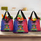 Personalised Haitian Heritage Month Grocery Bag Coat Of Arms With Dashiki Pattern