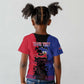 Personalised Haitian Heritage Month Kid T shirt Coat Of Arms With Dashiki Pattern