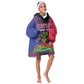 Personalised Haitian Heritage Month Kid Wearable Blanket Hoodie Coat Of Arms With Dashiki Pattern