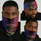 Personalised Haitian Heritage Month Neck Gaiter Coat Of Arms Dashiki Pattern LT15