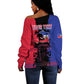 Personalised Haitian Heritage Month Off Shoulder Sweater Coat Of Arms With Dashiki Pattern