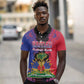 Personalised Haitian Heritage Month Polo Shirt Coat Of Arms With Dashiki Pattern