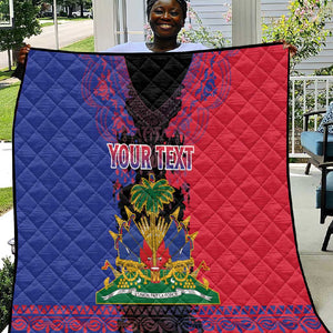 Personalised Haitian Heritage Month Quilt Coat Of Arms With Dashiki Pattern