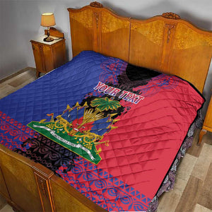 Personalised Haitian Heritage Month Quilt Coat Of Arms With Dashiki Pattern