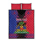 Personalised Haitian Heritage Month Quilt Bed Set Coat Of Arms With Dashiki Pattern
